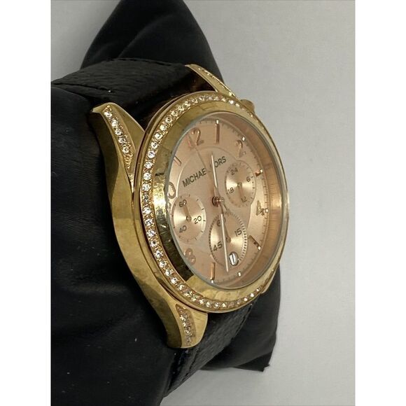 Michael Kors Blair MK5263 Women's Black Leather Analog Dial Quartz Watch EY188 - Picture 5 of 12